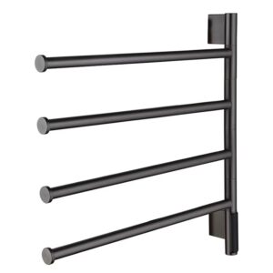 Elektrische handdoek radiator met thermostaat, roterend (75 Watt) - Zwart