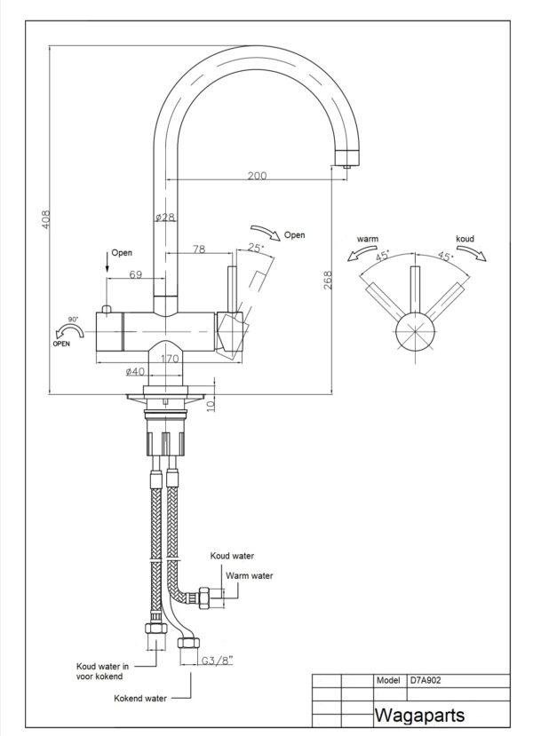 Kokend heet waterkraan - zwart (D7A902K) incl. boiler en filter - Afbeelding 8