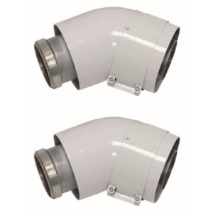 Vaillant bocht (WIT) 45ᵒC - Ø 100/60 - set van 2 stuks
