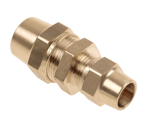 Bonfix BELGAS knel messing rechte koppeling 15x12mm