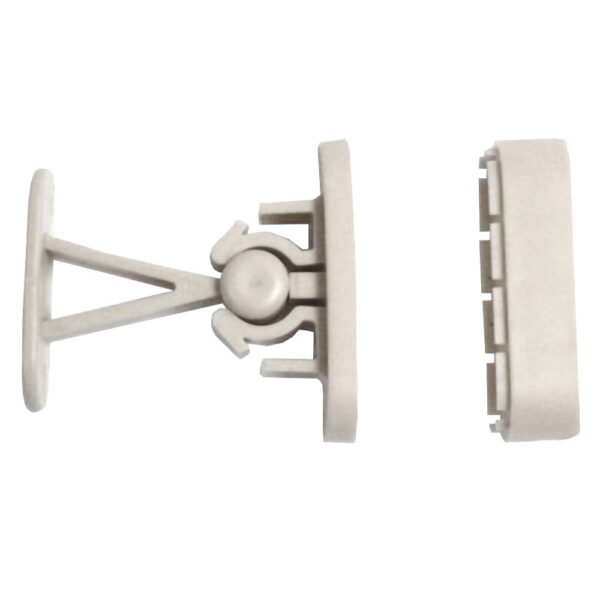 Deurvanger verend wit kunststof - 75/93mm - Afbeelding 2