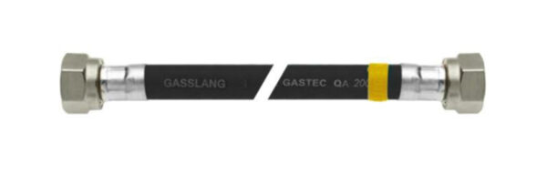 Bonfix universele zwarte rubberen gasslangset - 50 cm - 2x wartelmoer M24 binnendraad