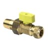 Gaskogelkraan messing knel recht 1/2"x15mm knel x koppeling conisch buitendraad