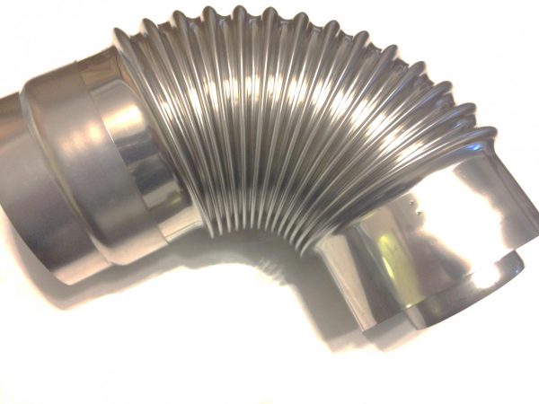 Bocht RVS 90ᵒC - Ø 100/60 inclusief verloopje - Afbeelding 2
