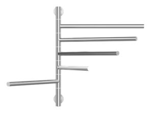 Elektrische handdoek radiator, roterend (75 Watt) - Chroom - 5 ophangpunten