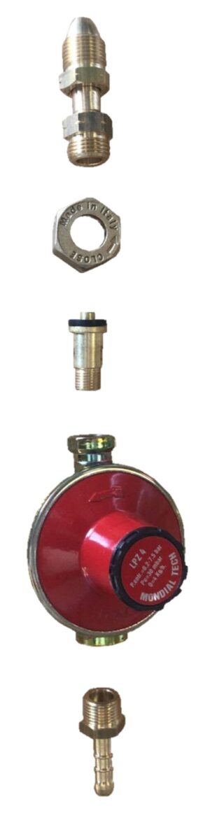 Drukregelaar 4 kg 30Mbar 1/4" x 3/8" binnendraad met polaansluiting
