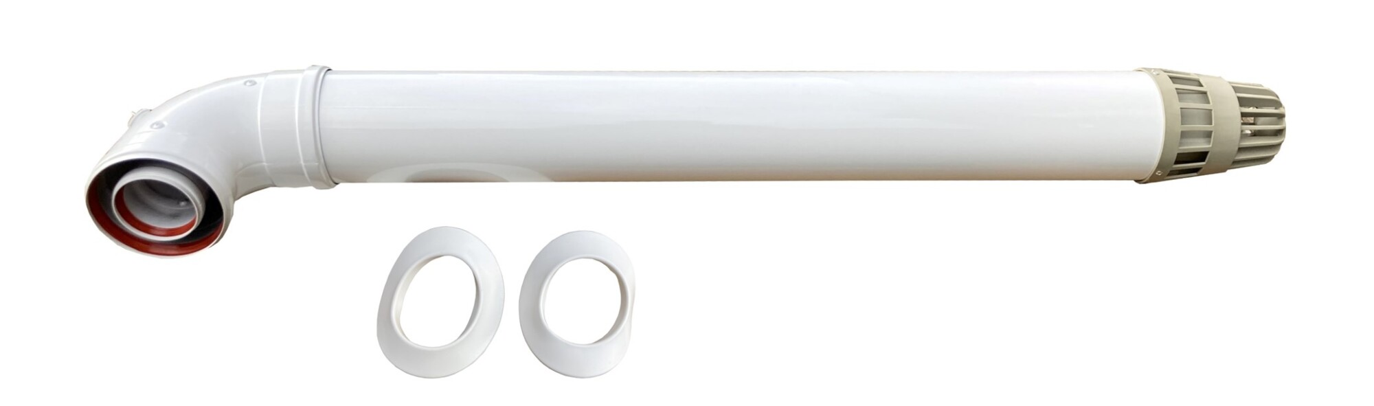 Dubbelwandige rookgas geveldoorvoer voorzien van meetpunten Ø 60/100: Lengte 80 cm