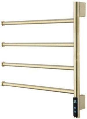 Elektrische handdoek radiator met thermostaat, roterend (75 Watt) - Goud