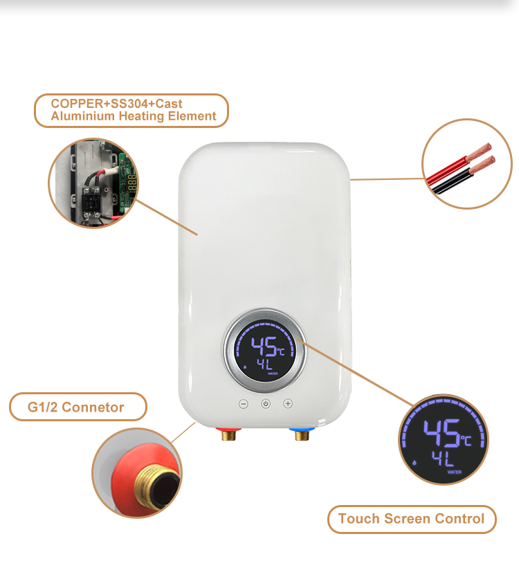 Elektrische doorstromer / waterverwarmer 3-fasen 380V-12kW Model V3-120 - Afbeelding 8