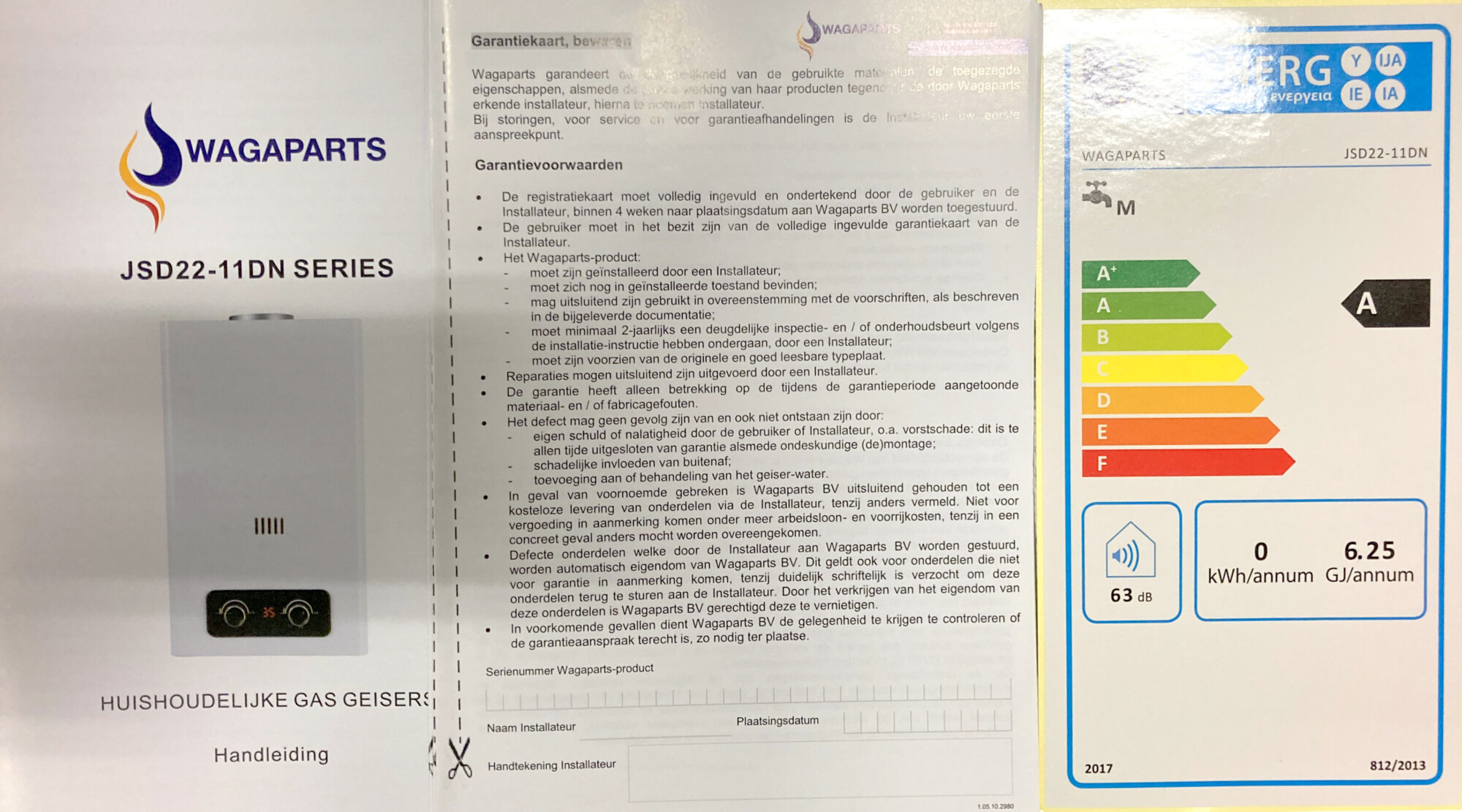 Wagaparts JSD22-11DN modulerende 11 liter geiser PROPAAN / BUTAAN - Afbeelding 10