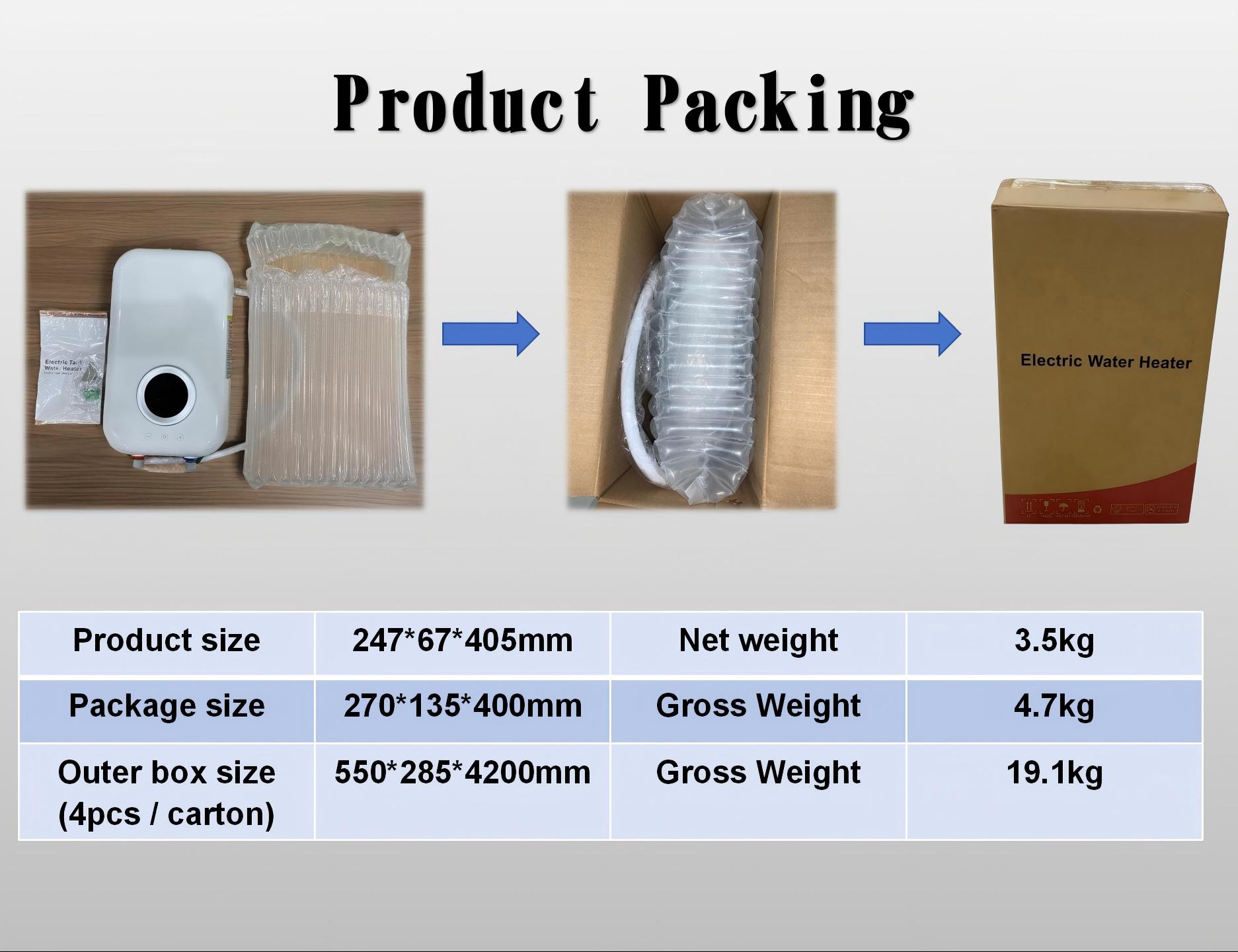Elektrische doorstromer / waterverwarmer 3-fasen 380V-12kW Model V3-120 - Afbeelding 10
