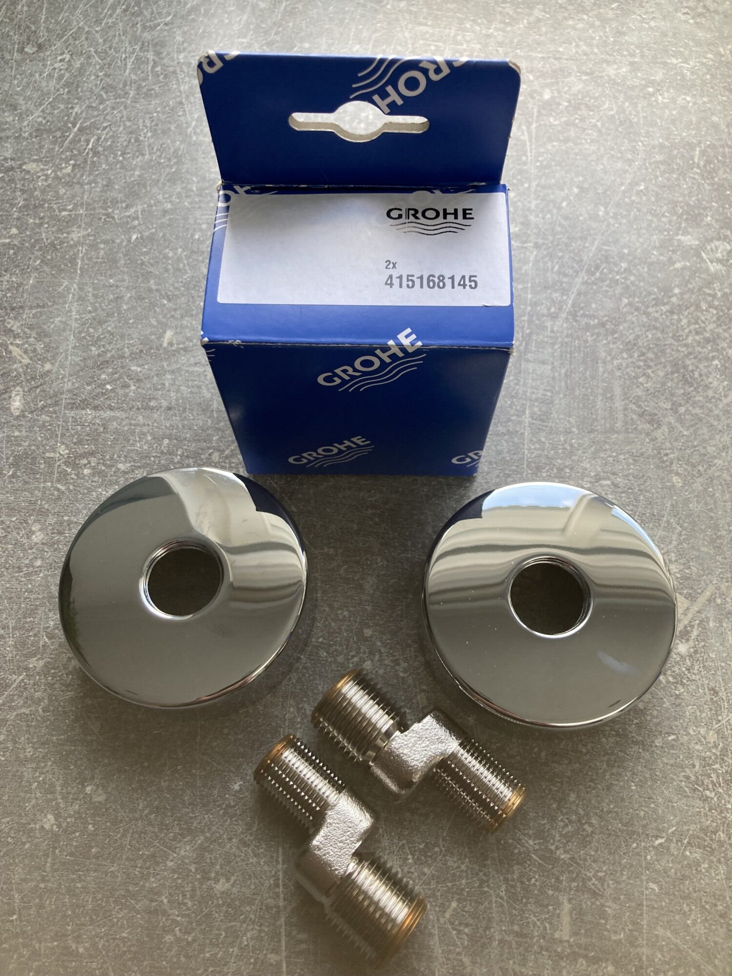 Grohe set S-koppelingen met rozet 1/2"x3/8" chroom incl. gratis verzending - Afbeelding 2
