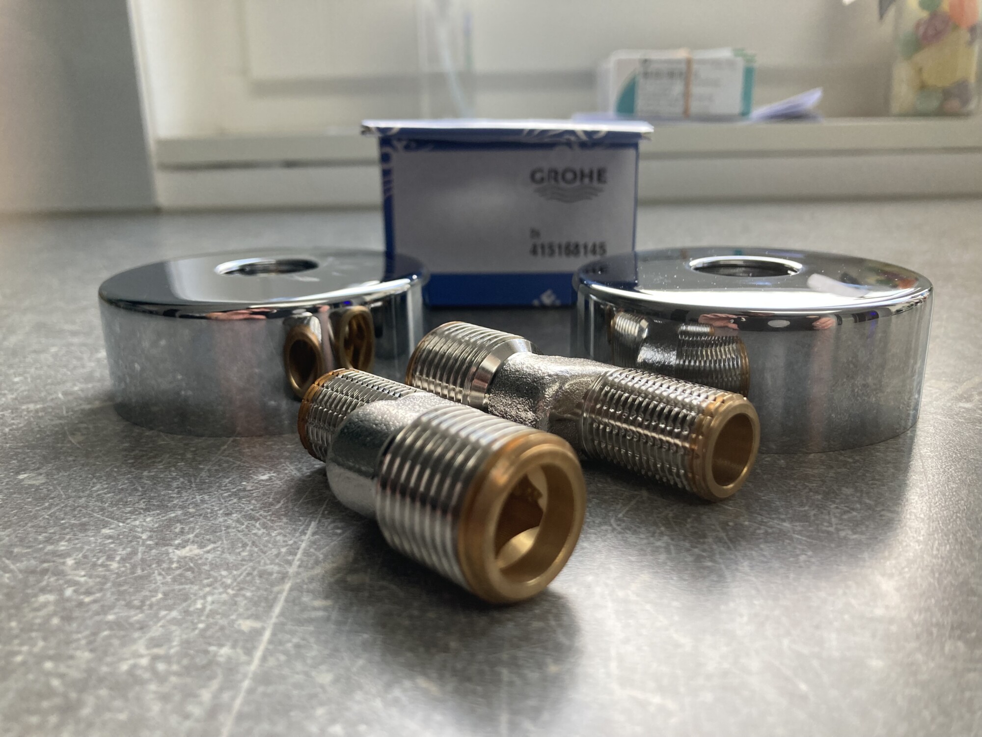 Grohe set S-koppelingen met rozet 1/2"x3/8" chroom incl. gratis verzending - Afbeelding 3