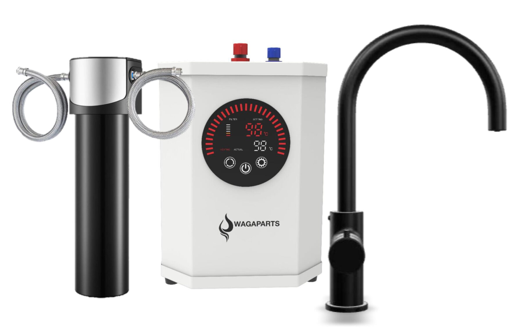De Unito ACE 3in1 Chroom heet water kraan of kokend water kraan | Kokendwaterkraan Online