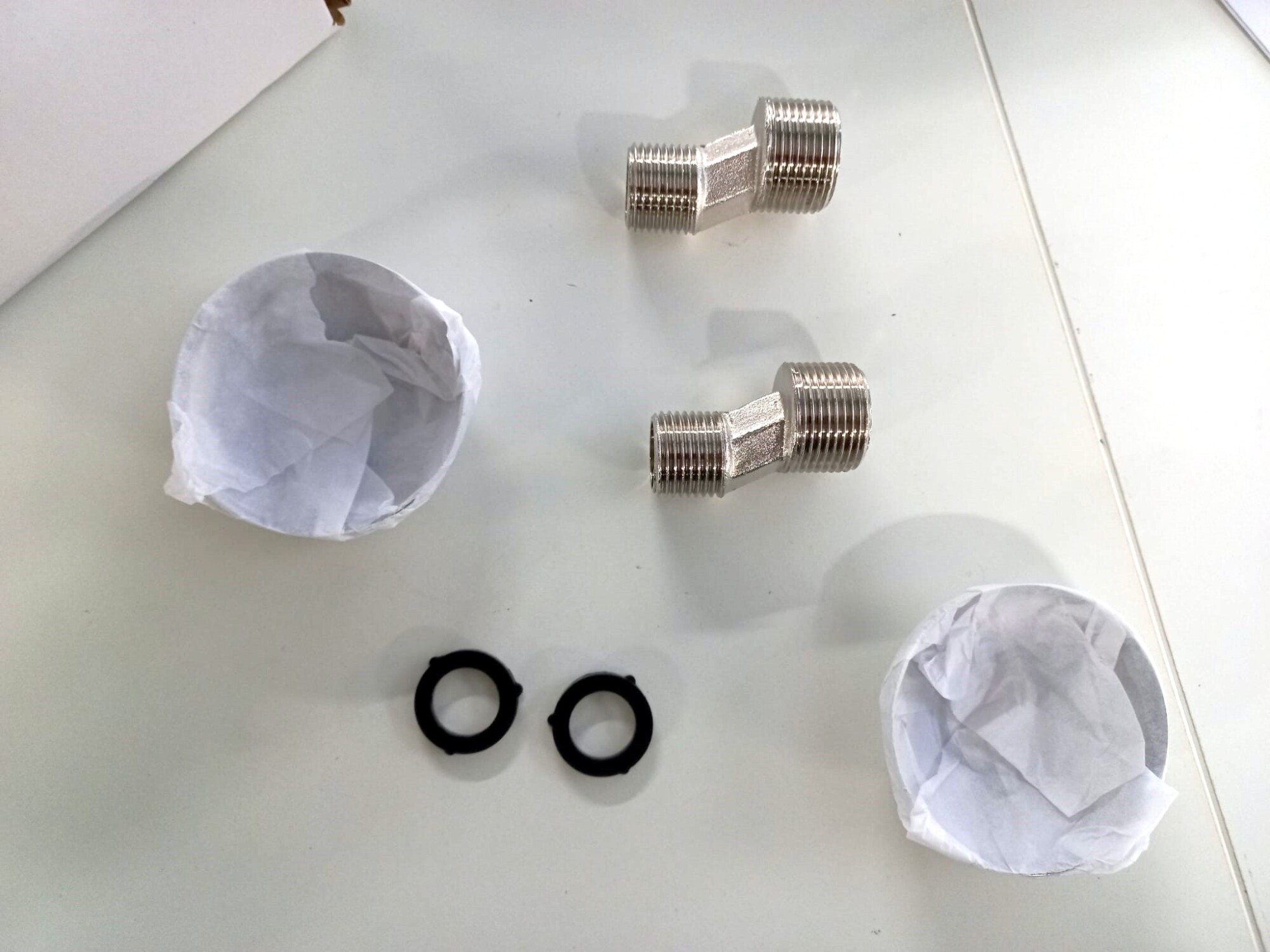 AG Douchemengkraan Chroom h-o-h 15cm met acryl kraankoppen - Afbeelding 2