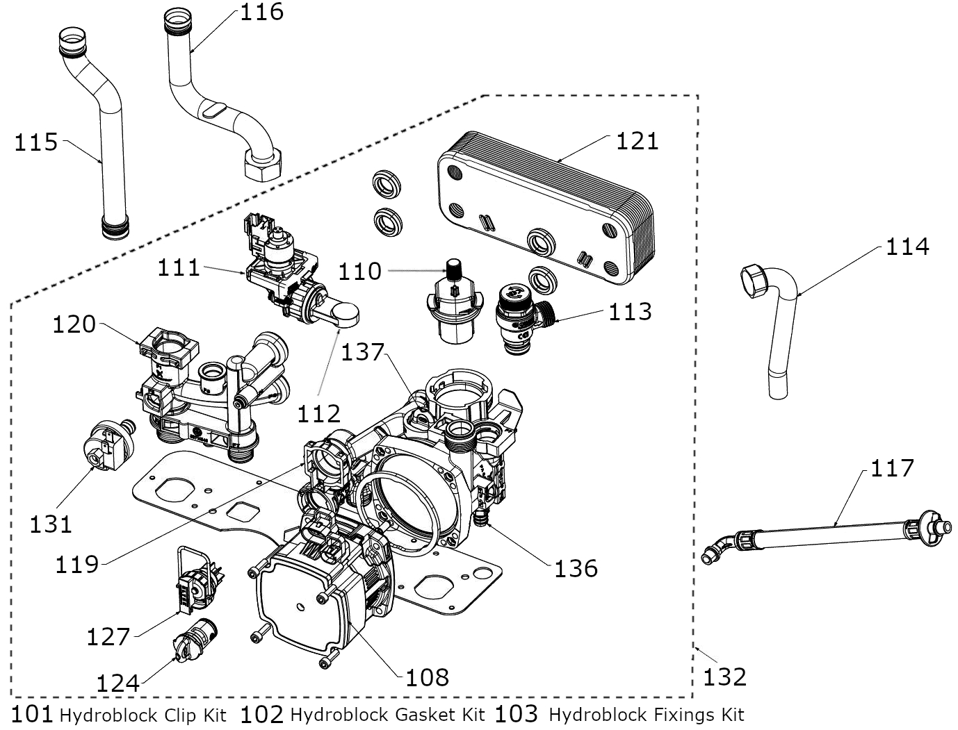 Morco hydroblok complete set GB30 IV - Afbeelding 2