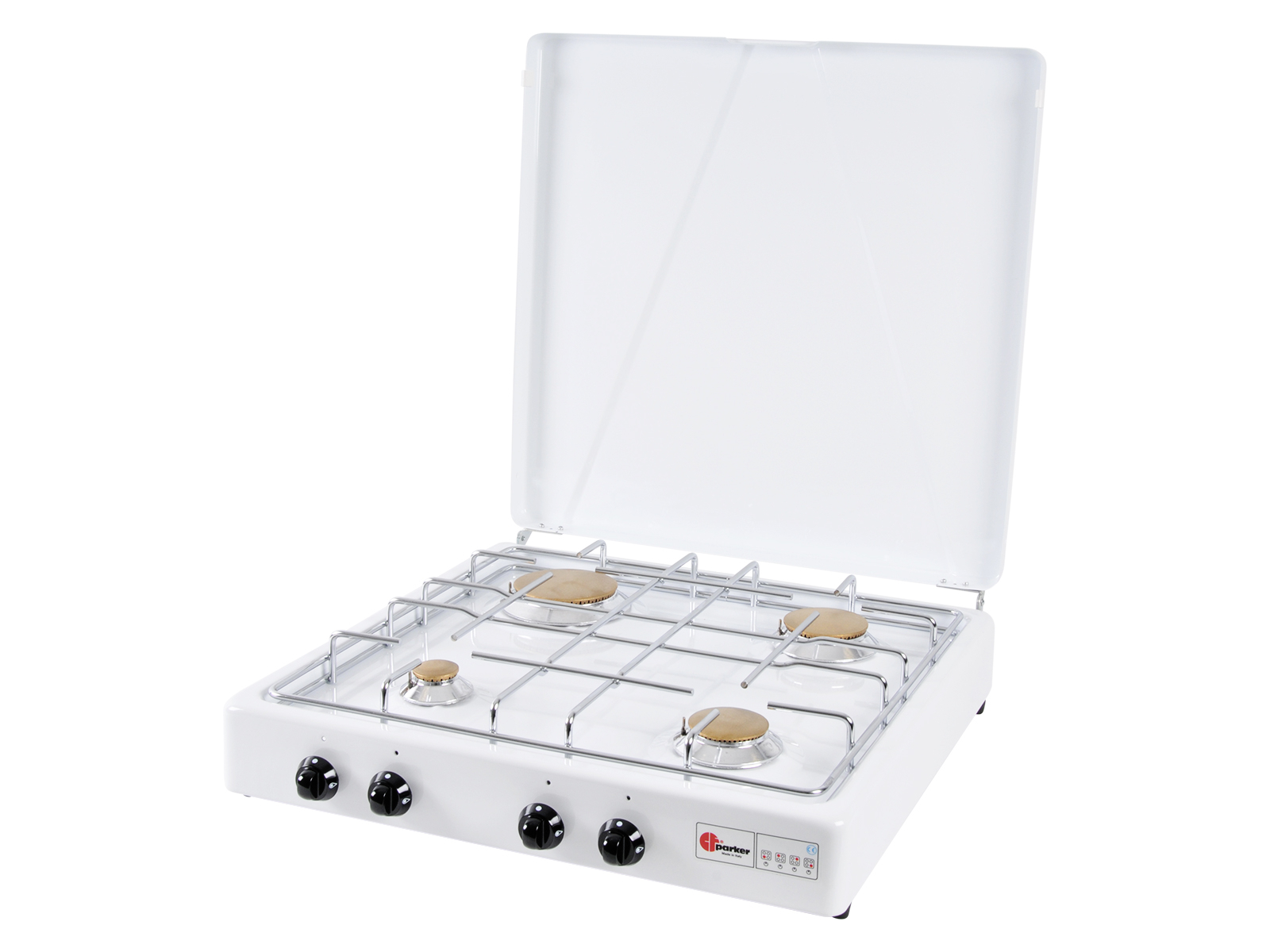 PARKER 4-pits kooktoestel wit – Thermisch beveiligd opbouwmodel