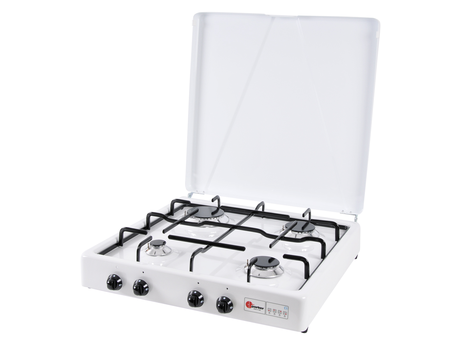 PARKER 4-pits kooktoestel wit – Thermisch beveiligd opbouwmodel