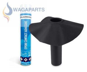 EPDM dakdoorvoer ronde pijp, recht, Ø 75 mm x 300 mm incl. contactlijm en GRATIS verzending