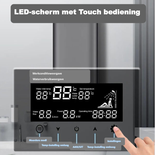 Elektrische doorstromer / waterverwarmer 3-fasen 380V instelbaar 12 t/m 24kW Model ZN-K12 - Afbeelding 7