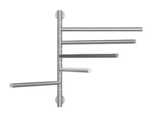 Elektrische handdoek radiator, roterend (75 Watt) - Geborsteld Staal - 5 ophangpunten