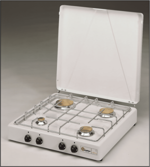 PARKER 4-pits kooktoestel wit – Thermisch beveiligd opbouwmodel