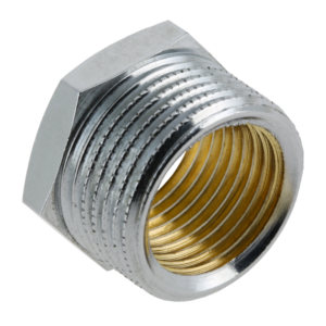 Vernikkelde verloopring 1/2" buitendraad x 3/8" binnendraad